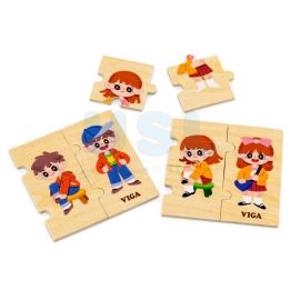 Getting Dressed Sequence Puzzle Set - Wooden Matching Puzzle