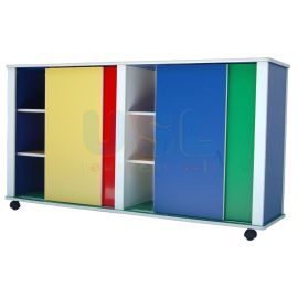 Large Mobile Storage Unit - Multi Colour Sliding Door Cabinet