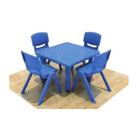 Plastic Square Table - Blue