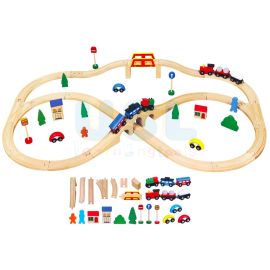 Train Set (49 pcs) - Railway Wooden Toys