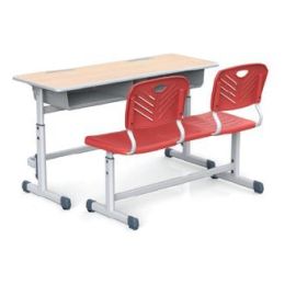 Durable Adjustable Double Student Table with Drawer