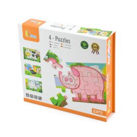 Wooden 4 Puzzle Set (Farm) - Wooden Jigsaw Puzzle