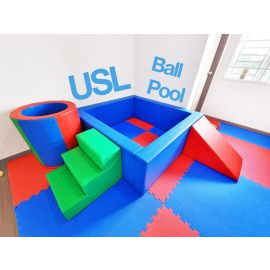 Premium Sensory Ball Pool Pit wt Soft Stairs & Crawling Wedges (3/SET)
